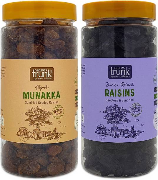 Nature's Trunk Dry fruits Combo Pack of Premium Quality Jumbo Black Raisins, Munakka Raisins