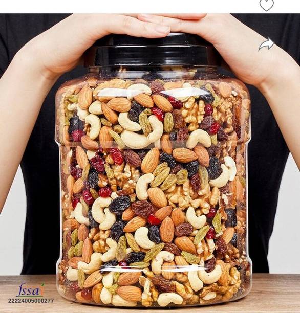 Nature Aahar Mix Dry Fruits| Panchmeva |Nutmix| mixed nuts|200gm | JAR Cashews, Almonds, Raisins, Figs, Dry Dates, Pistachios, Amla, Assorted Seeds & Nuts