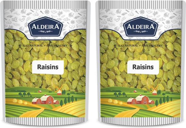 Aldeira Natural Kishmish 1Kg Pack of 2 (500g Each) Raisins