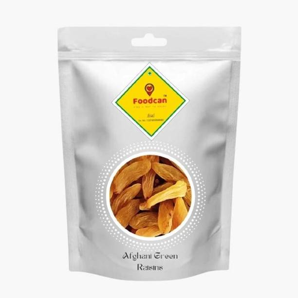FOODCAN Raisins Original Afghani Kismis Dakh Green Long Size (Kishmis) Seedless 400g Raisins