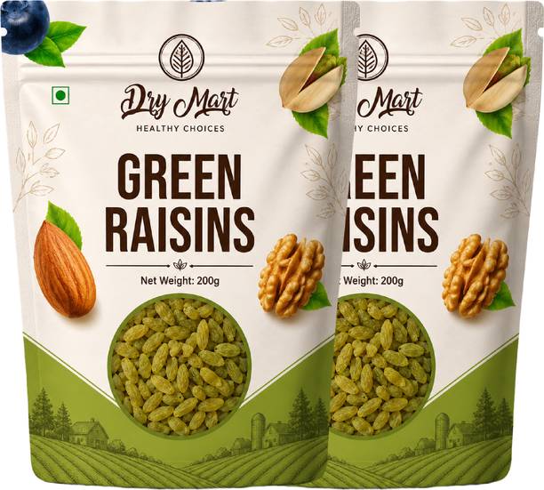 Dry.Mart Premium Green Raisins | Natural Kishmish for Snacking & Desserts |1600g Raisins