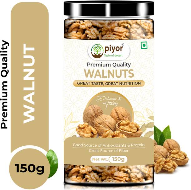 PIYOR 100% Natural Premium Kashmiri Walnuts Kernels Deluxe full Akharot (150 G) Walnuts