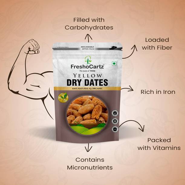 FreshoCartz Yellow Dates | Kharak | Kharek | Chuhara | Chuara | Khajur | Khajoor| Dry fruits Dates