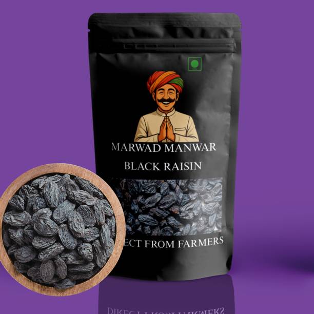 MARWAD MANWAR Premium Black Raisins (Kali Kishmish) | Naturally Sweet & Healthy Dry Fruits Raisins