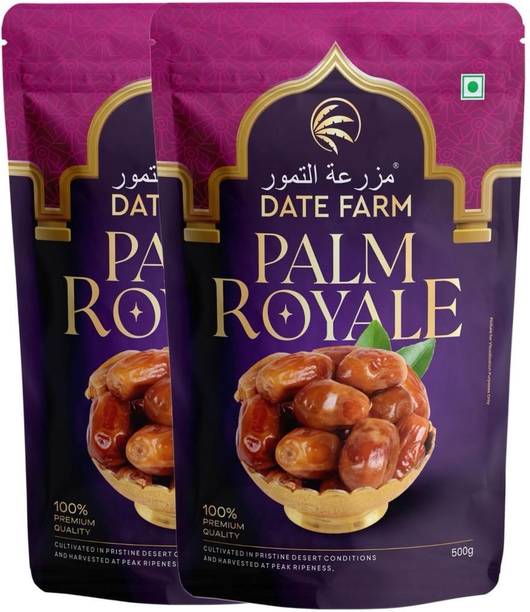 Date Farm Palm Royale Dates, 100% Natural khajur, No Added Sugar, Rich in Fibre - Dry Dates