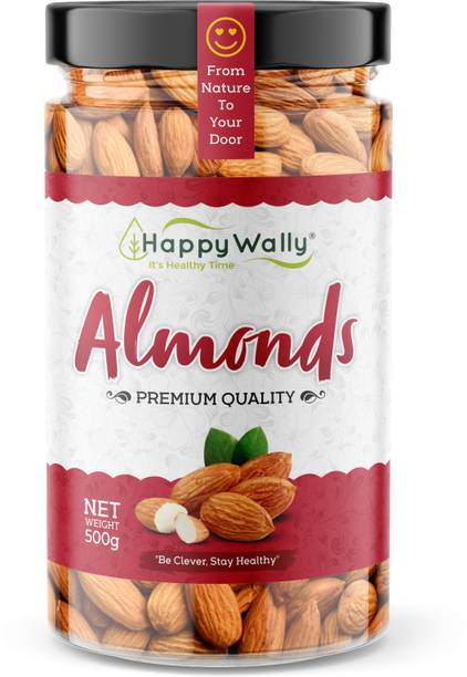 HappyWally Premium California Almond Badam - Premium Quality - 100% Natural 0.5kg Almonds