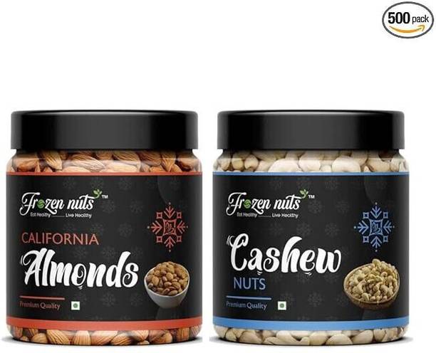 frozen Natural Nuts and Dry Fruits Healthy Snack Combo Pack 250 gm Each Cashews, Almonds