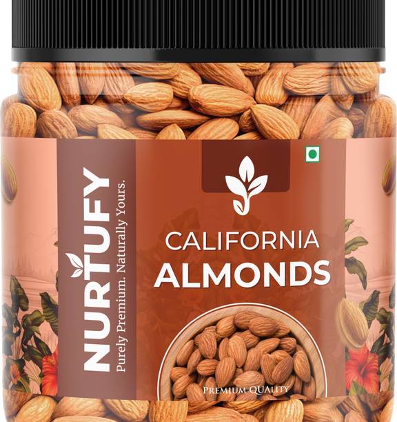 Nurtufy Almonds | Whole Shelled California Variety | Rich in Fibre, Vitamins Almonds