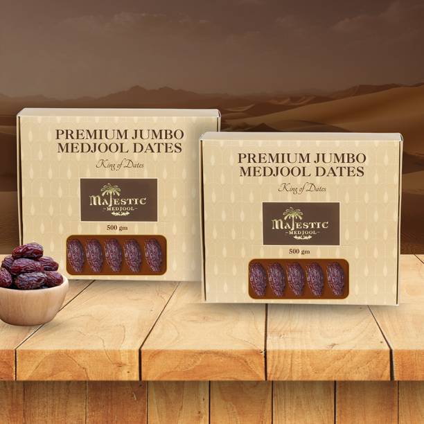 Majestic Medjool Medjool Jumbo Dates 500g Pack of 2 Soft Natural Dates khajur khajoor Medjoul Dates