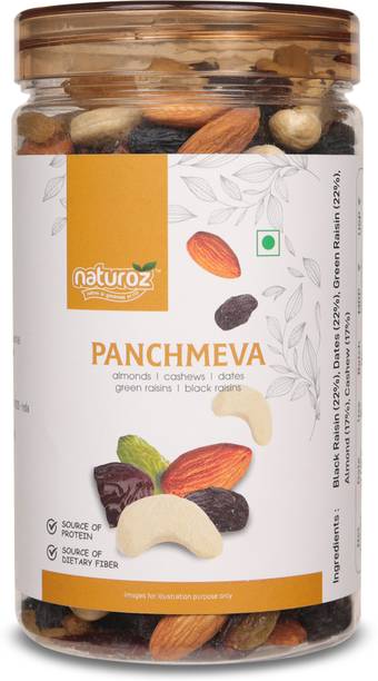 Naturoz Panchmeva - Dry Fruit Mix - Almond,Cashew,Dates,Black Raisin,Green Raisin