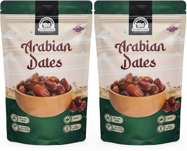 WONDERLAND Foods Premium Arabian Dates 1Kg | Soft And Chewy Texture Khajur | Khajoor Dates