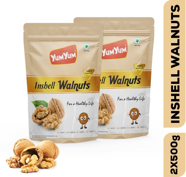 यम यम कैलिफोर्निया इनशेल वॉलनट 1kg अखरोट डिब्बा