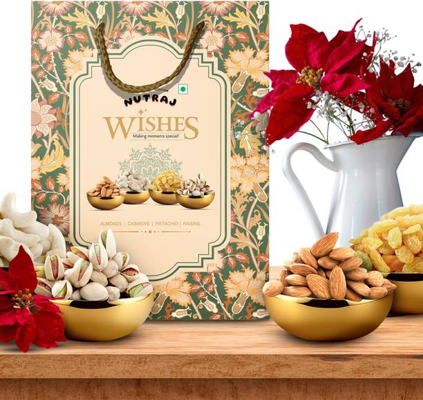 Nutraj Wishes Royal Blossom 600gm, Diwali Gift Hamper, Dry Fruits Gift Box, Roasted Pistachios, Cashews, Raisins, Almonds