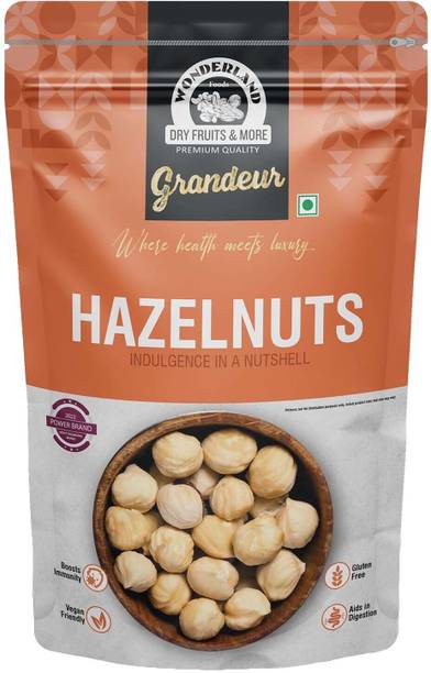 WONDERLAND Foods Grandeur Premium Hazel Nuts 200g | Hazel Nut Kernels | Healthy Snacks Hazelnuts