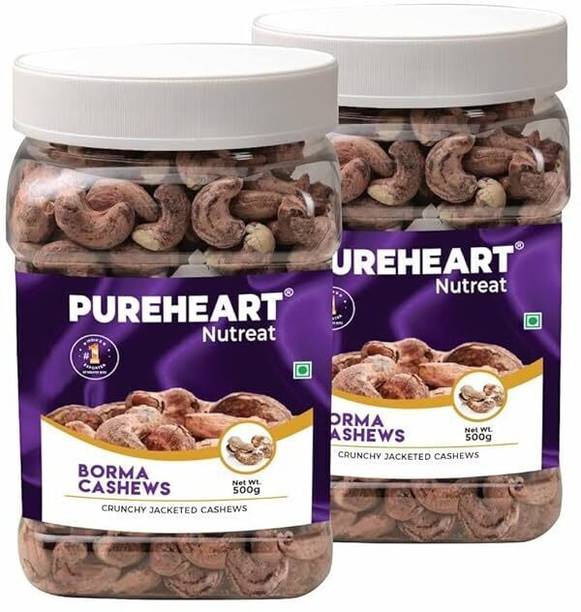 PUREHEART Cashews/Skin Unpeeled Cashews - Natural Whole Cashews Cashews Cashews
