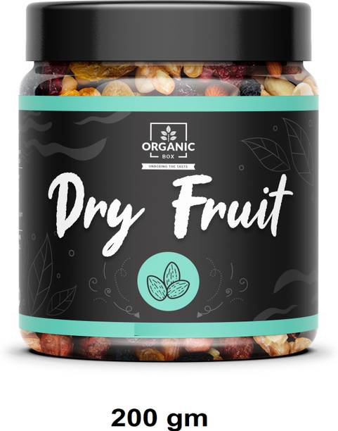 Organic Box Healthy Mix Dry Fruits and Nuts, 200g Healthy Gift Hamper for Every Occasion Assorted Nuts