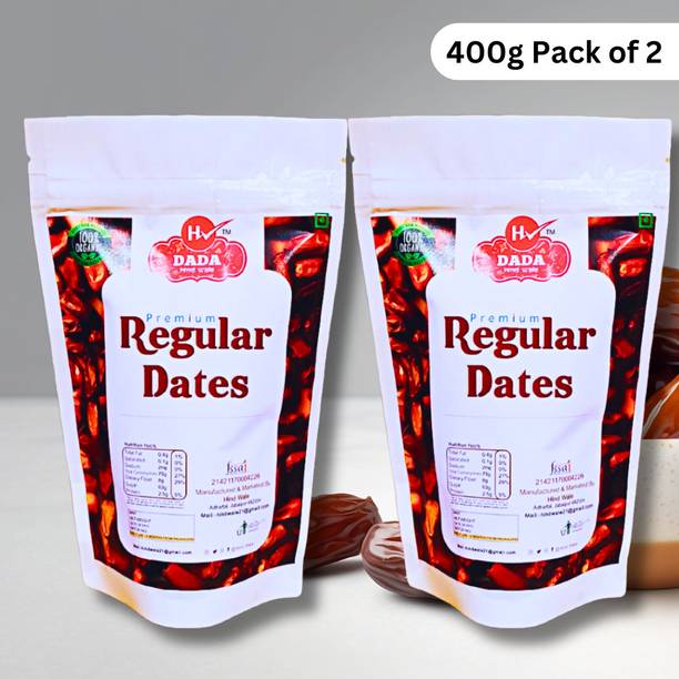 DADA Premium Regular Dates for Strong Bones | 100% Fresh & Natural | Pack of 2X400g Dates