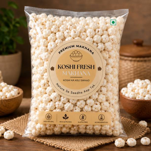 Koshi Fresh Premium Pure 6 Suta Jumbo Raw Makhana Assorted Seeds & Nuts