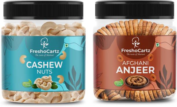 FreshoCartz Dry Fruit Combo | Cashew Nuts & Dried Figs Combo | Kaju & Anjeer Combo Cashews, Figs