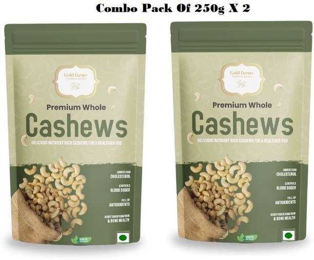 Gold Farms Combo Pack Whole Premium Quality 500g Cashews