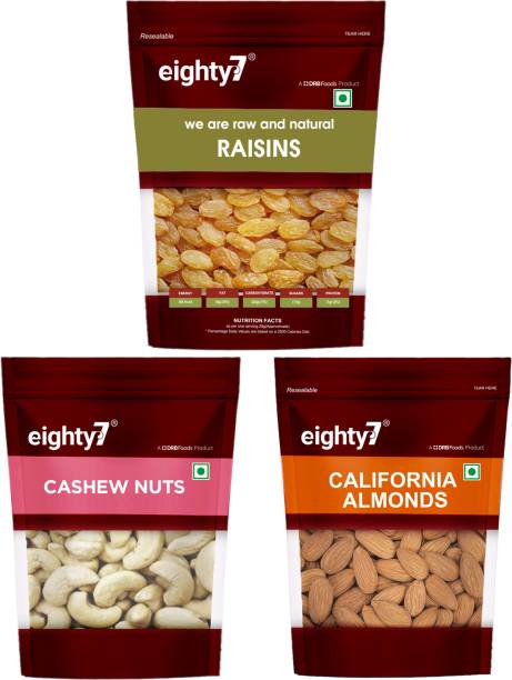 Eighty7 California Almonds Cashews and Raisins Combo