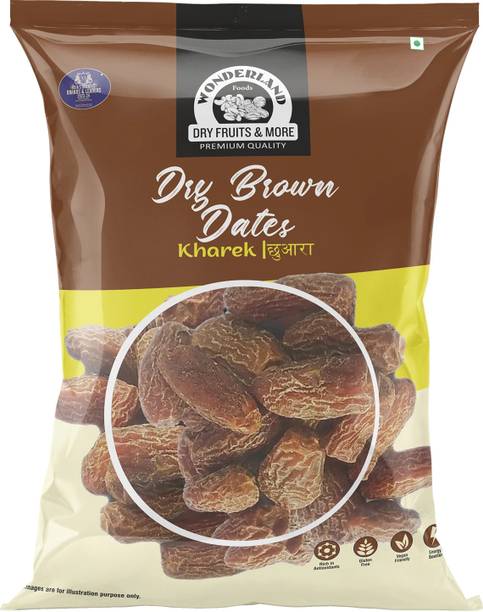 WONDERLAND Dry Fruits Premium Dry Brown Dates 500g Sukha Khajoor Fibre Rich Energy Booster Dates