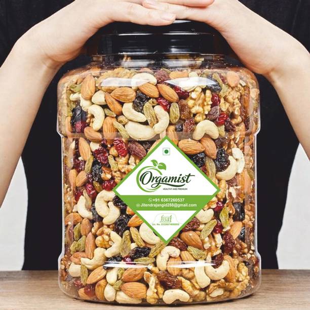 ORGAMIST Ready to Eat Assorted- Apricots, Blueberry, Cashews, Dates, Dry Dates, Fox Nut, Kiwi, Pistachios, Raisins, Walnuts