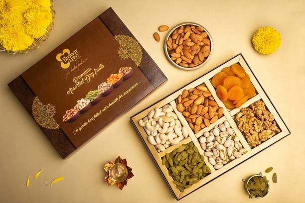 Brown tree Gift Hamper with Dry Fruits And Nuts/ Diwali Gift Packs / BT Premium