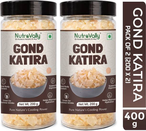 NutroVally Gond Katira (Tragacanth) | Natural Body Cooling Edible Resin, Premium Quality Dried Gum