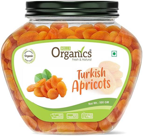 Hills Organics Premium Apricot - 500 G | Sun Dried Seedless Turkish Apricots Apricots