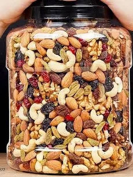 Dhanan foods Mix Dry Fruit | Panchmeva | 1KG | JAR | Almonds, Apricots, Assorted Fruits & Nuts, Cashews, Raisins