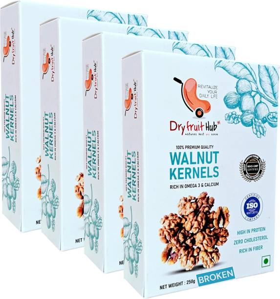 Dry Fruit Hub Kashmiri Walnut Kernels Light Amber 1kg, Akhrot Walnut, Walnut Without Shell, Walnuts