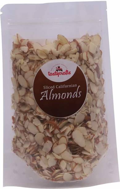 TastyCrafts Sliced Californian Almonds Chips | Badam | Dry Fruit for Cakes and Sweets Decor | Almond Flakes for Food Garnishing - 200 gm Almonds