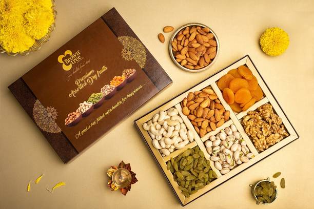 Brown tree Gift Hamper with Dry Fruits And Nuts/ Diwali Gift Packs / BT Premium