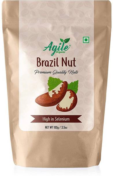 Agile Organic Jumbo Brazil Nuts 100g | Immunity Boosting | Rich in Selenium | Brazil Nuts Brazil Nuts