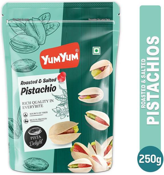 YUM YUM Premium Roasted and Salted Jumbo Size Pista Dry Fruits - Pistachios