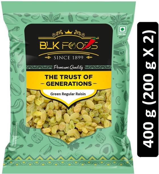 बीएलके फूड्स सेलेक्ट ग्रीन रेगुलर रायसीन 400जी (2 एक्स 200जी)