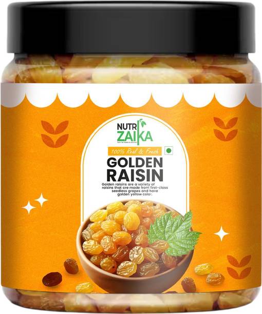 NUTRI ZAIKA Golden Raisins | Natural Sweet Kishmish | Rich in Iron & Antioxidants Raisins
