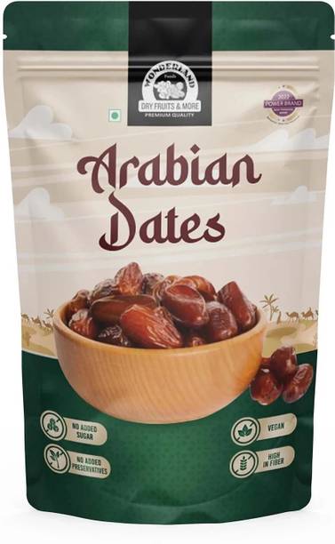WONDERLAND Foods Premium Arabian Dates 500g | Soft And Chewy Texture Khajur | Khajoor Dates