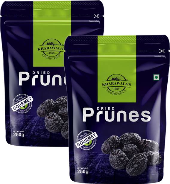 KHARAWALA'S Prunes Dried Pack of 2 - 250 Grams Each Prunes