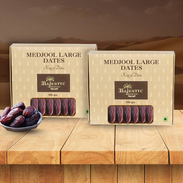 Majestic Medjool Medjool Large Dates 500g Pack of 2 Soft Juicy Dates khajur khajoor Medjoul Dates