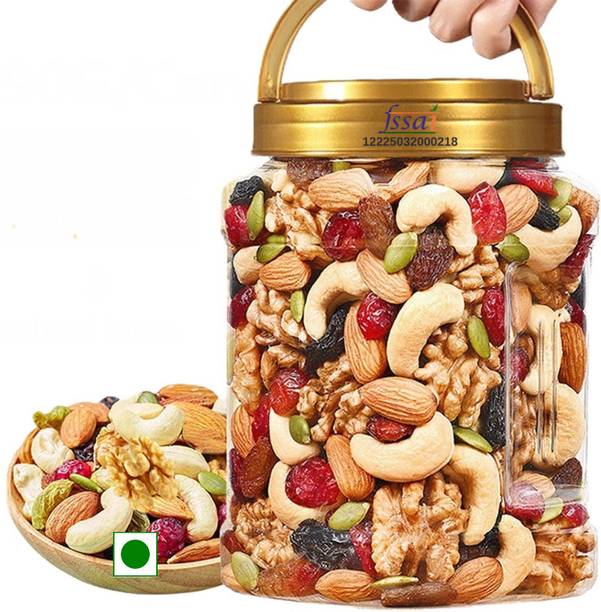 VANSURI Healthy Nutmix 1kg, Dried Dry Fruit Healthy Snacks Mixed Nuts Almonds, Apricots, Cashews, Raisins, Cherries, Blackberry