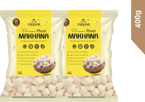 Shri Salasar Premium Phool Makhana 400g | Fox Nuts | Lotus Seeds | Healthy Superfood Snacks Fox Nut