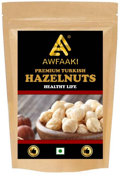 AWFAAKI HAZELNUTS TURKISH / PREMIUM UNSALTED WHOLE HAZELNUTS / RAW HAZEL NUT 100 GM Hazelnuts