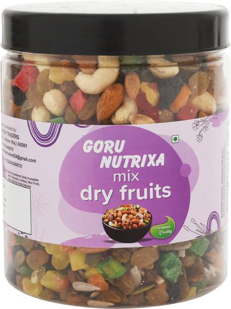 GORU NUTRIXA Mix Dry Fruits & Seeds | Healthy Protein Rich Snack | Premium Energy Booster Almonds, Cashews, Dates, Raisins, Pistachios, Walnuts