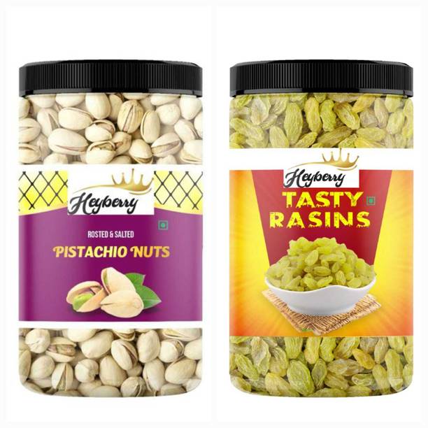 Heyberry Premium Dry Fruits Combo Pack 300g Pistachios, Raisins