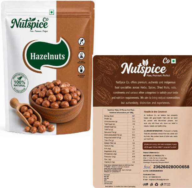 Nutspice co Hazelnuts, 100g, (Protein & Fiber Rich, For Confectionery) Hazelnuts