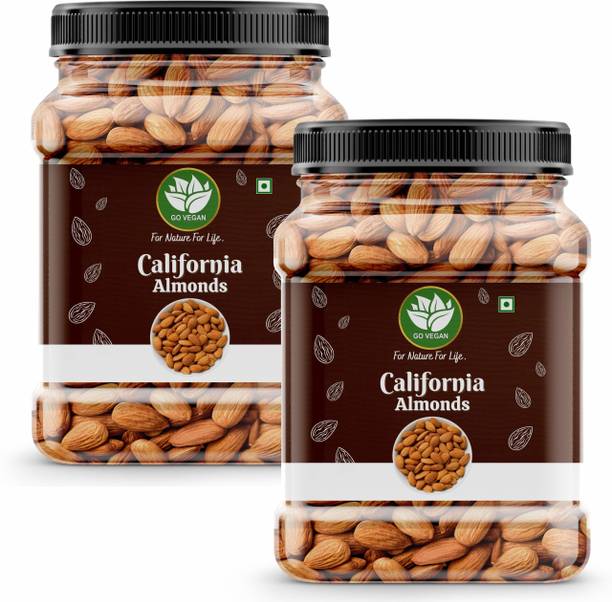 go vegan California Almonds 1Kg | Premium Badam Giri | High in Fiber & Boost Immunity Almonds