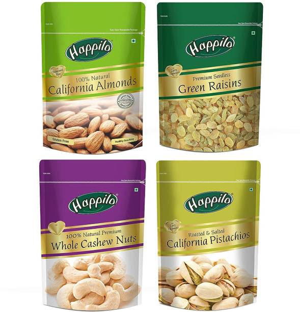 Happilo Premium Dry Fruits Combo California Almonds, Raisins, Cashews, Pistachios