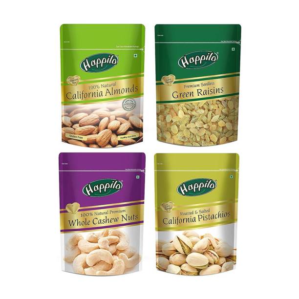 Happilo Premium Dry Fruits Combo California Almonds, Raisins, Cashews, Pistachios